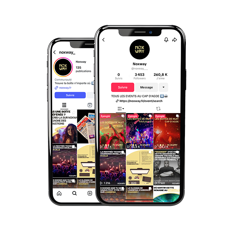 Rejoins la communauté Noxway sur Instagram et TikTok - Suis les meilleures soirées clubbing